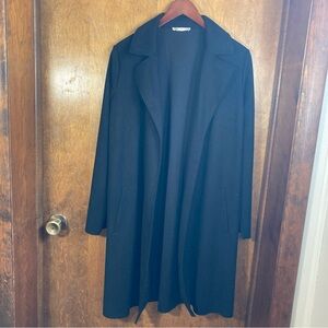 ZARA Basic Faux Suede Black Lightweight Open Front Blazer Cardigan Size Small